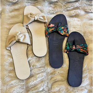 Havaianas St Tropez sandals, Sz 41-42 TWO PAIRS INCLUDED